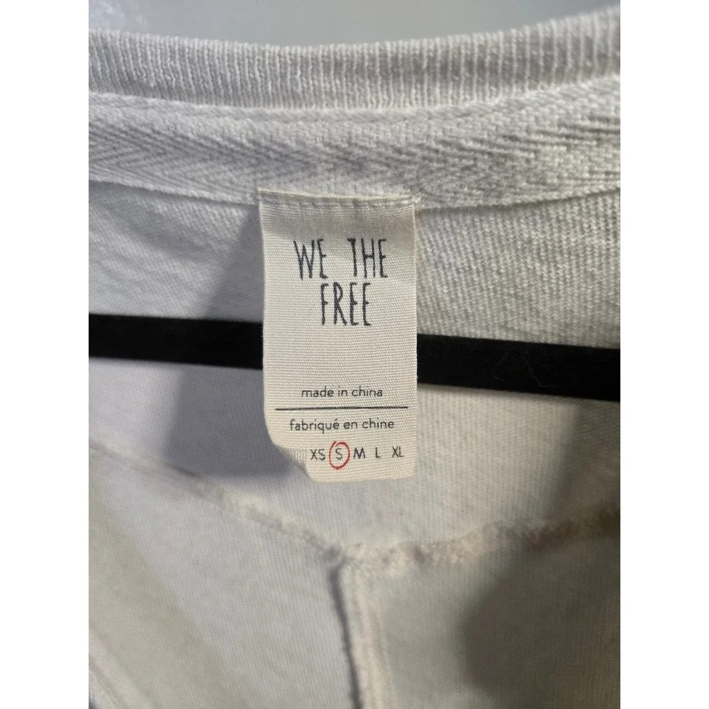 Free‎ People We The Free Ivory Snap Front Henley Top Small Boho Thermal Cotton